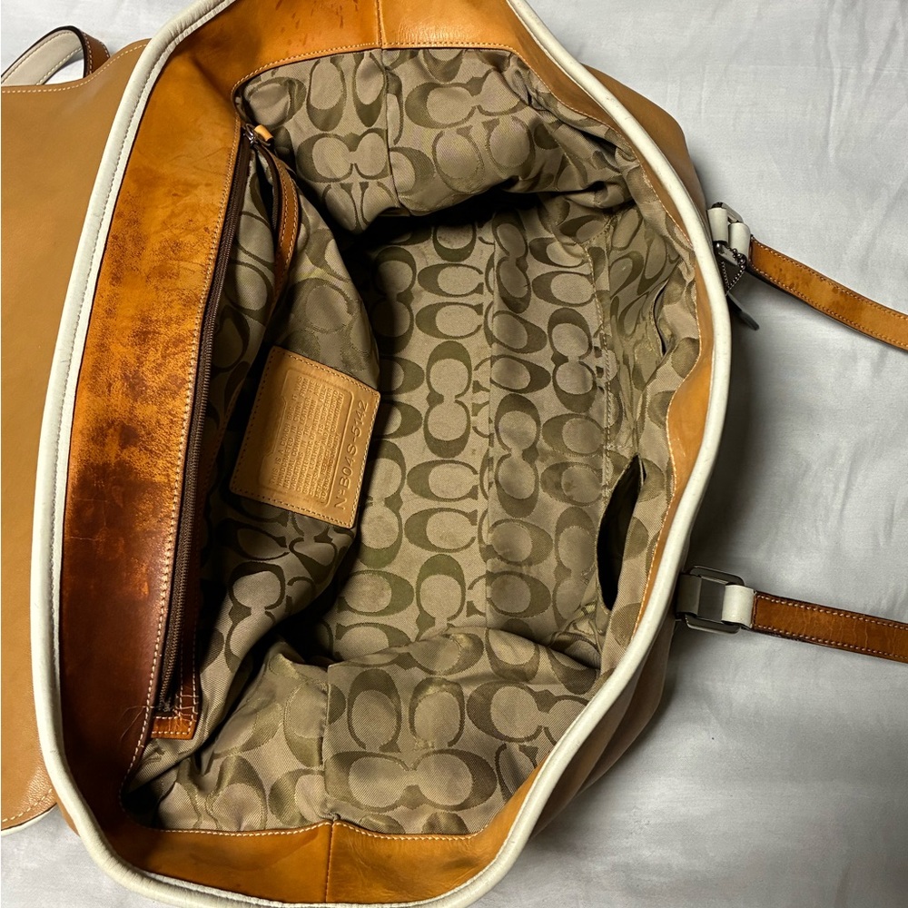 COACH | Leatherware 5142 | Caramel & Cream Leather Satchel | Y2K Equestrian Luxe - Picture 11 of 16